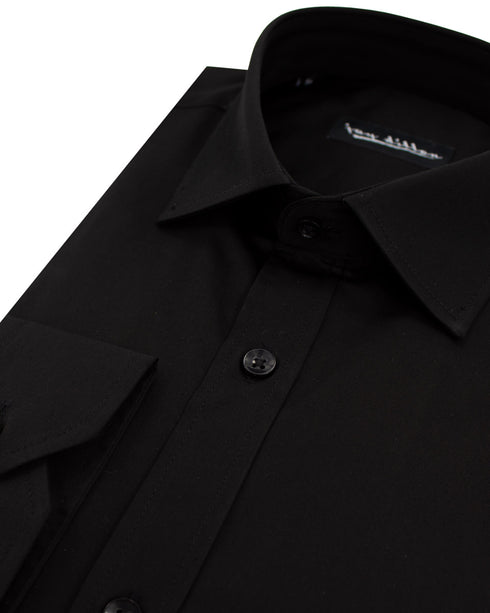 Black Cotton Sateen Shirt